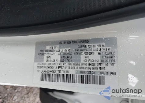 2015 Mazda Cx-5 Grand Touring z USA, uszkodzony, nr VIN JM3KE4DY8F0489930